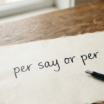 Per Say or Per Se: Which One Is Correct?